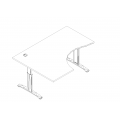 Meble :: Biurka :: Ergonomic Master biurko kształtowe z manualną regulacją wysokości 160 cm - BR10R