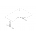 Meble :: Biurka :: Ergonomic Master biurko kształtowe z manualną regulacją wysokości 160 cm - BR11R