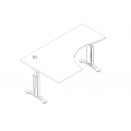 Meble :: Biurka :: Ergonomic Master biurko kształtowe z manualną regulacją wysokości 160 cm - BR66R