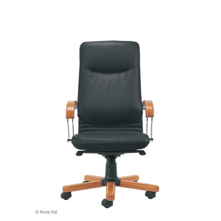 Meble :: Krzesła i Fotele Biurowe :: NOVA wood chrome - mechanizm Multiblock - skóra
