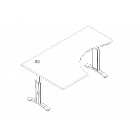 Meble :: Biurka :: Ergonomic Master biurko kształtowe z manualną regulacją wysokości 160 cm - BR66R