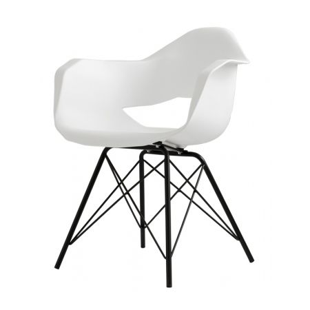 Meble :: Krzesła :: Match Arms Metal Black krzesło - biały